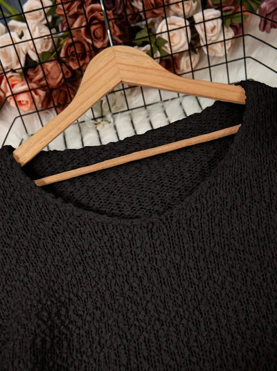 Chic Round Neck Long Sleeve Sweater