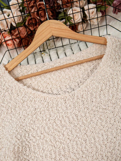 Chic Round Neck Long Sleeve Sweater